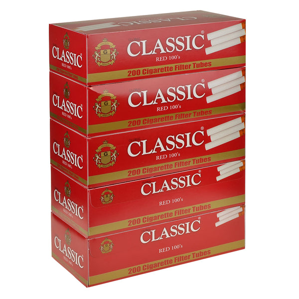 Classic Red 100mm Filter Tubes 5 Cartons Wholesale Full Flavor Cigarette Tubes