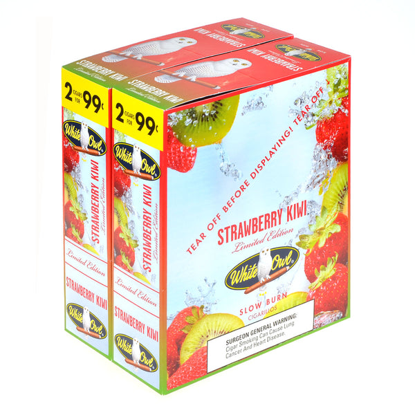 White Owl Strawberry Kiwi Swirl Cigarillos 30 Packs of 2 Box and Individual Foil Pouch Packaging