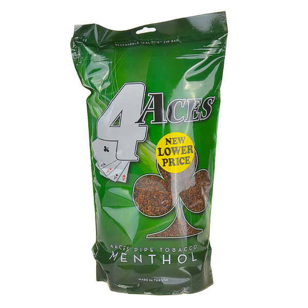 4 Aces Menthol Pipe Tobacco 16oz Bag - Green Label Mint Blend Front View
