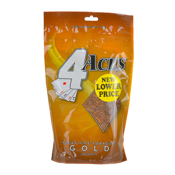 4 Aces Gold Pipe Tobacco 6oz Resealable Pouch - Smooth Mellow Blend