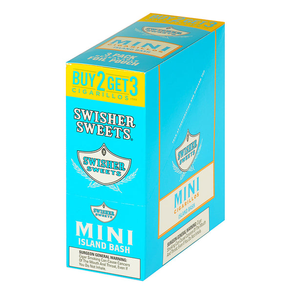 Bulk 15 Pouch Box of Swisher Sweets Mini Cigarillos Island Bash 3 for 2