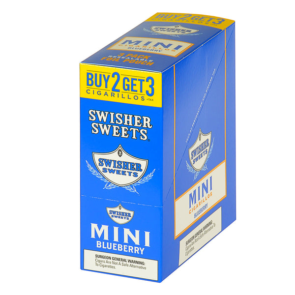 Group of Swisher Sweets Blueberry Mini Cigarillo Pouches for Bulk Sale