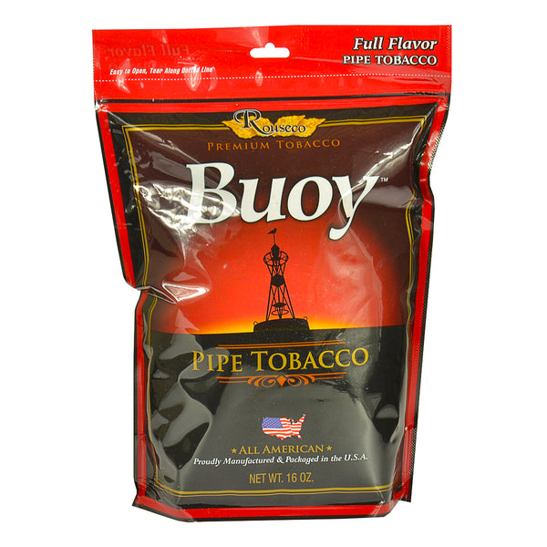 Buoy Full Flavor Pipe Tobacco 16 oz Red Bag front view showing Rouseco Inc branding