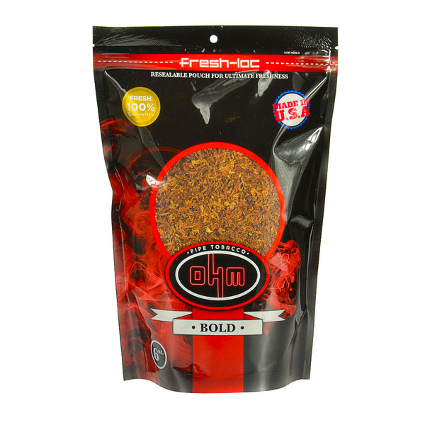 Comparison of OHM Bold Pipe Tobacco 8oz and 6oz Bag Sizes