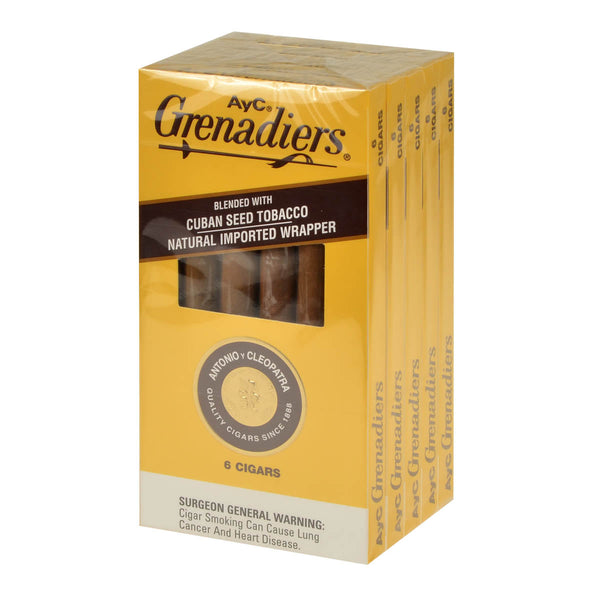 Antonio y Cleopatra AyC Grenadiers Dark Cigars 5 Packs of 6 Packaging
