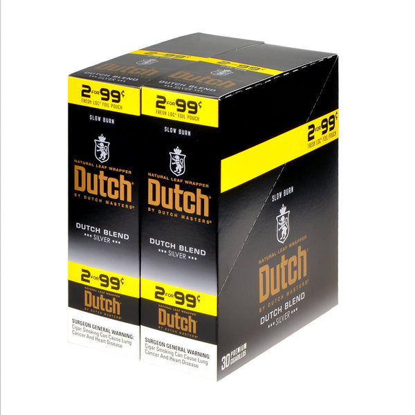 Dutch Masters Foil Fresh Silver Cigarillos 30 Packs of 2 Bulk Box Display