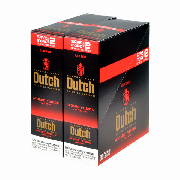 Dutch Masters Atomic Fusion 2-Pack Resealable Foil Pouch Close-up showing natural leaf wrapper