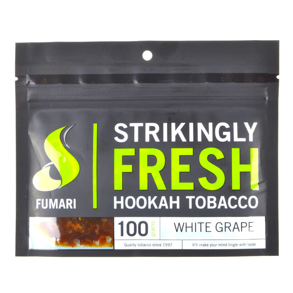 Fumari White Grape Shisha Tobacco 100g Resealable Pouch Front View