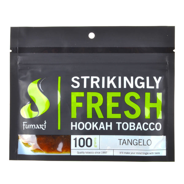 Close-up of Fumari Tangelo Shisha Tobacco showing juicy Virginia leaf cut