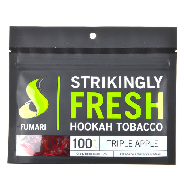 Fumari Triple Apple 100g Resealable Pouch - Premium No-Anise Hookah Tobacco with Red and Green Apple Flavor