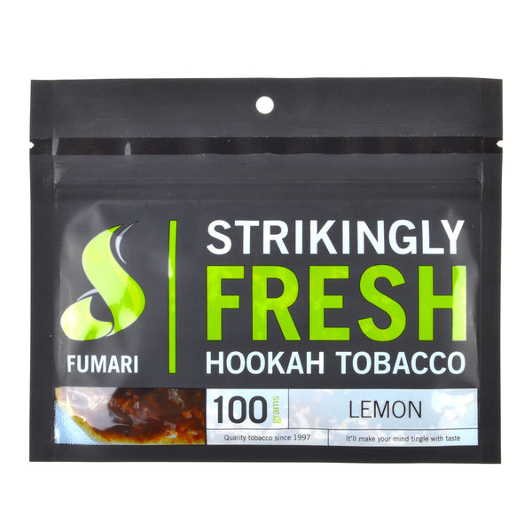 Fumari Lemon Hookah Tobacco 100g resealable pouch featuring premium blonde leaf citrus shisha flavor