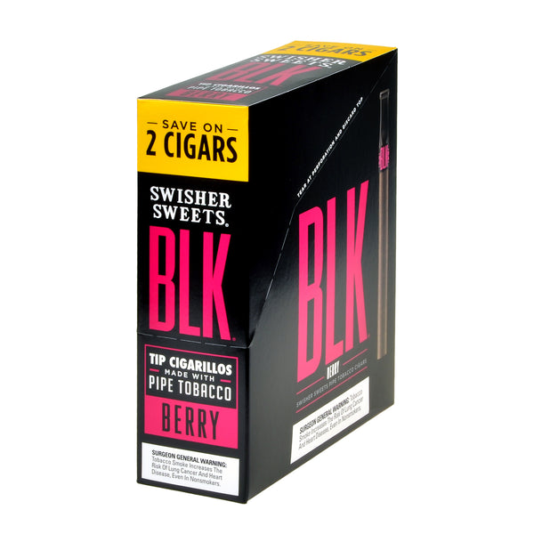 Close up of Swisher Sweets BLK Berry Tip Cigarillo showing Black Plastic Tip