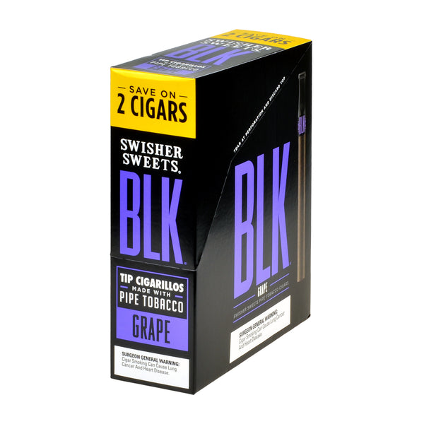 Close-up of Swisher Sweets BLK Grape Packaging showing Maduro Wrapper details