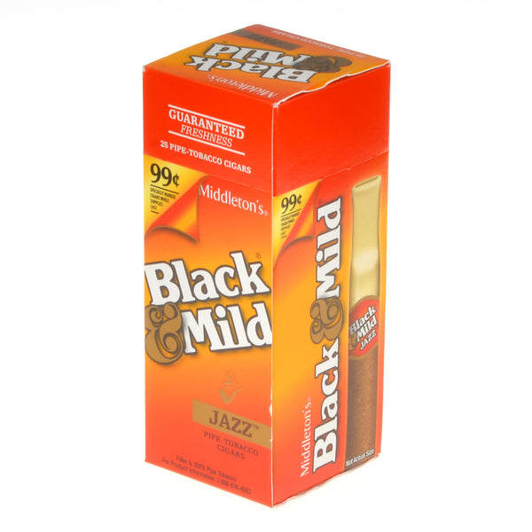 Black & Mild Jazz Cigars Box of 25 Pre-Priced Packaging Front View