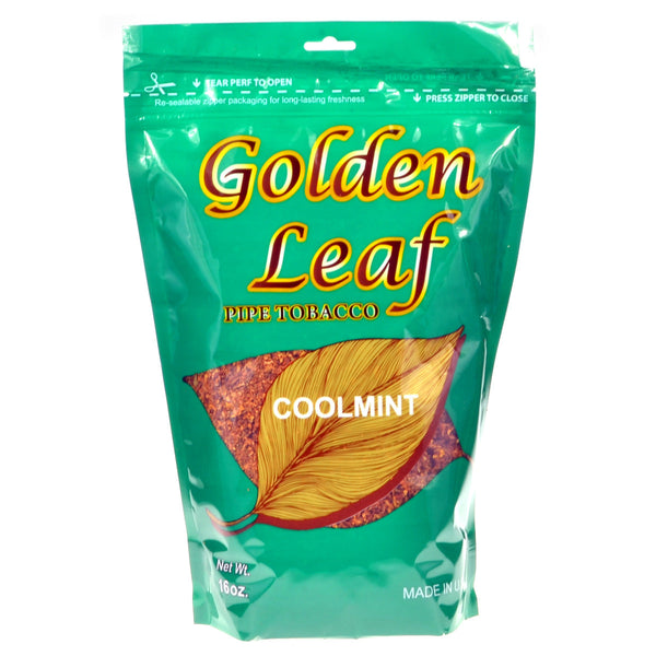 Golden Leaf Cool Mint Pipe Tobacco 16oz Bag - Premium Menthol Blend Front View