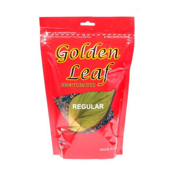 Golden Leaf Regular Pipe Tobacco Ribbon Cut Texture and 16oz Packaging