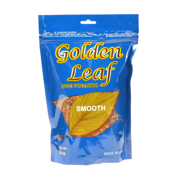 Golden Leaf Smooth Pipe Tobacco Coarse Cut Texture and Packaging Details