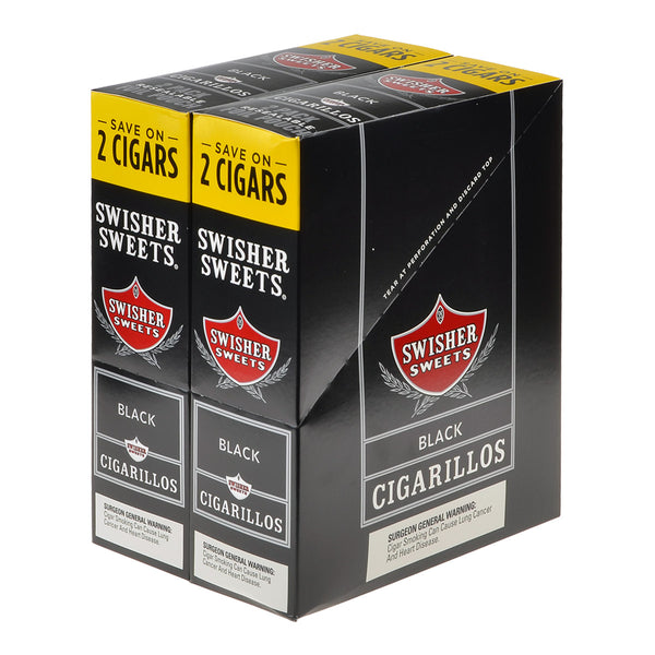 Two Swisher Sweets Black Pipe Tobacco Cigarillos with Foil Packaging