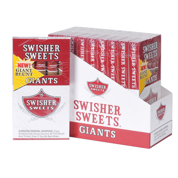 Swisher Sweets Giants Cigars 10 Packs of 5 - 50 Count Bulk Box Packaging